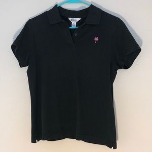 VTG Lilly Pulitzer Black classic polo top medium